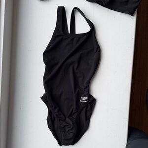 Speedo Endurance Black One-Piece Performance Swimsuit Size 30